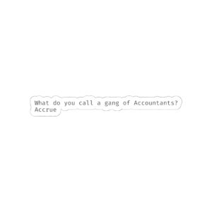 Accrue sticker