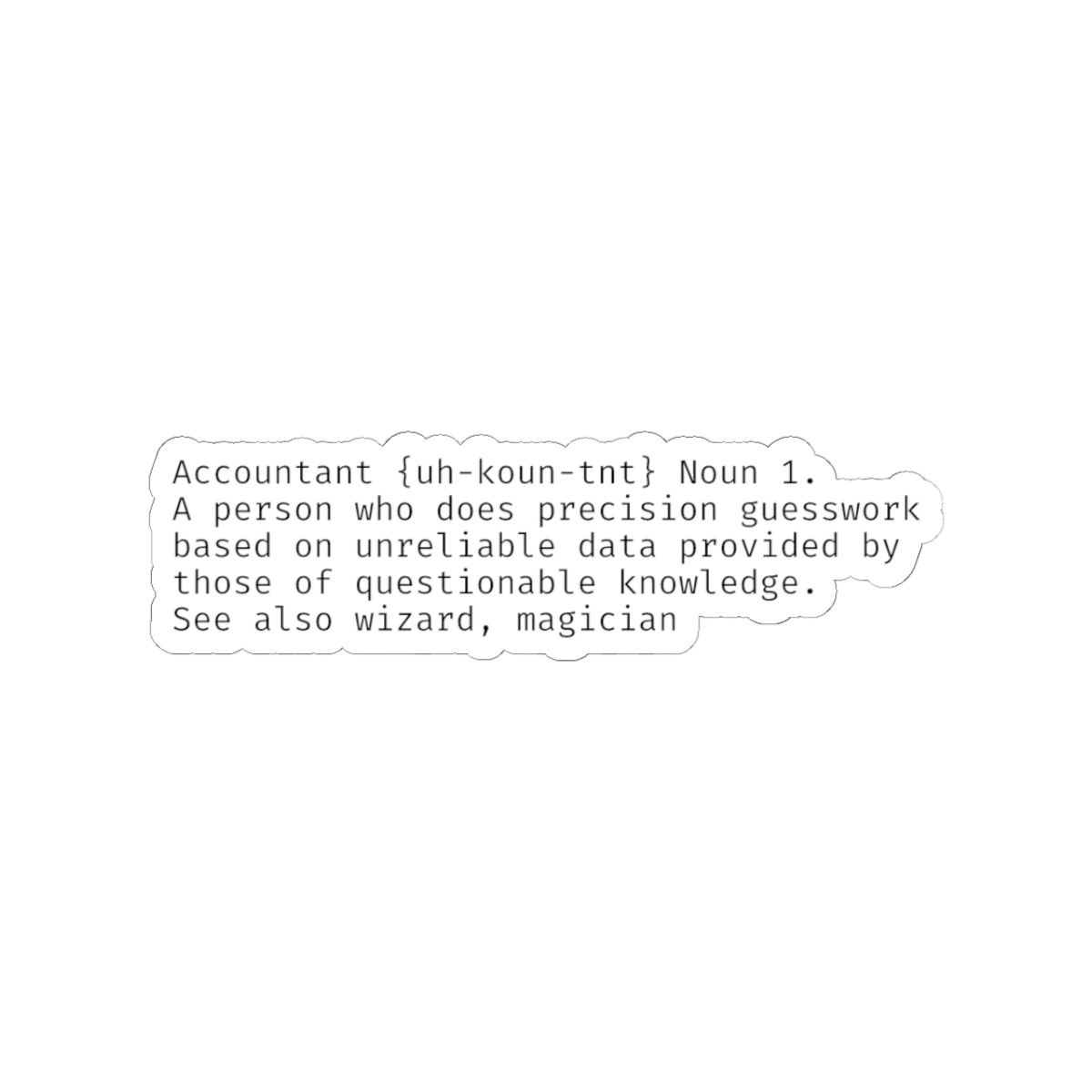 Accountant definition sticker